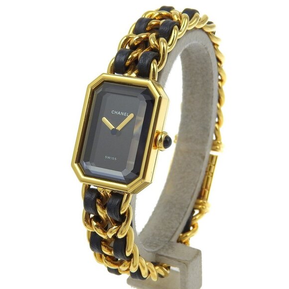 CHANEL Premiere L Watches H0001 blackDial Plated Gold/Embossed Leather - Picture 3 of 8